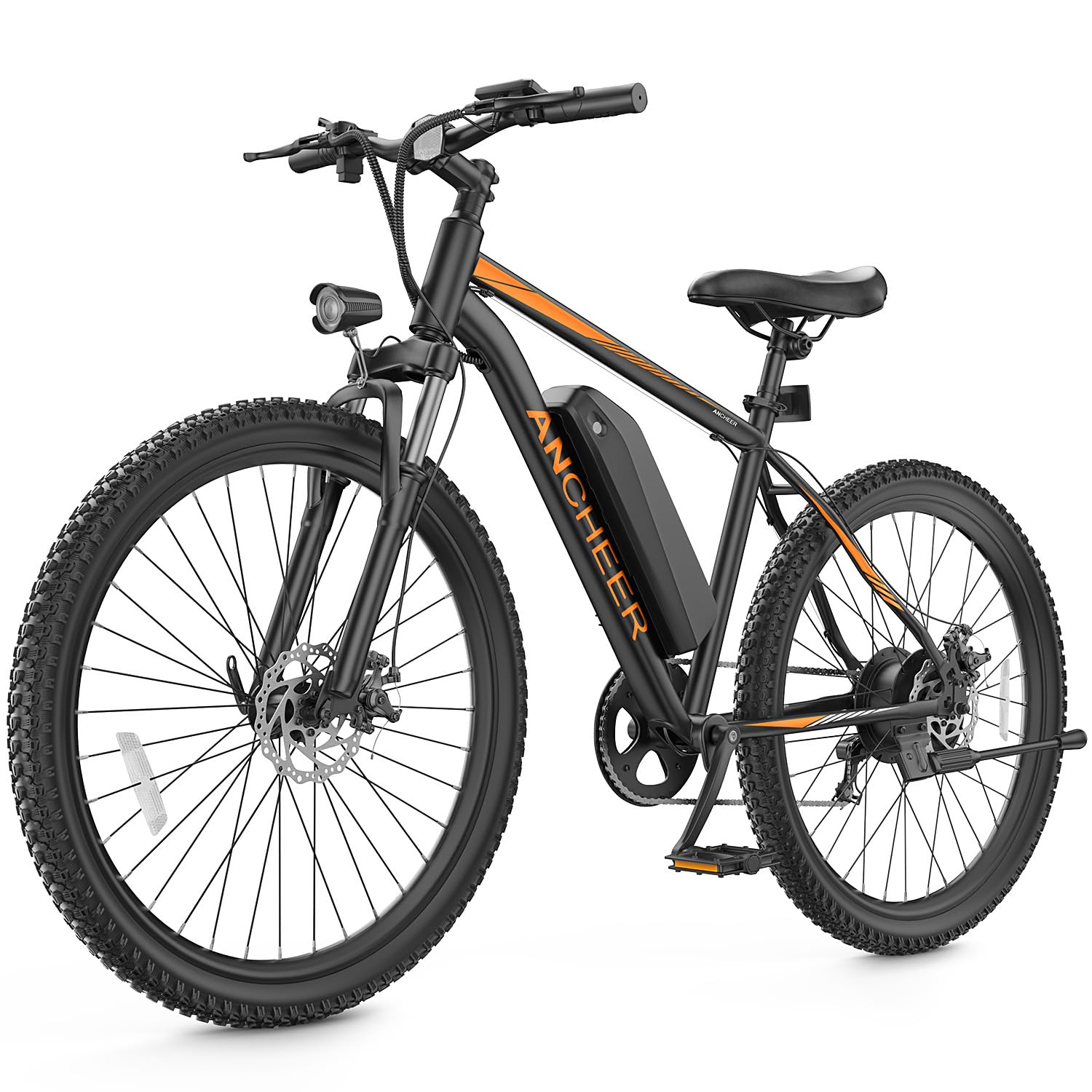 ANCHEER Electric Bike for Adults, Electric Mountain Bike, 26" Sunshine Commuter Ebike, 55 Miles Electric Bicycle with 48V/374Wh Battery, LCD Display, Front Suspension