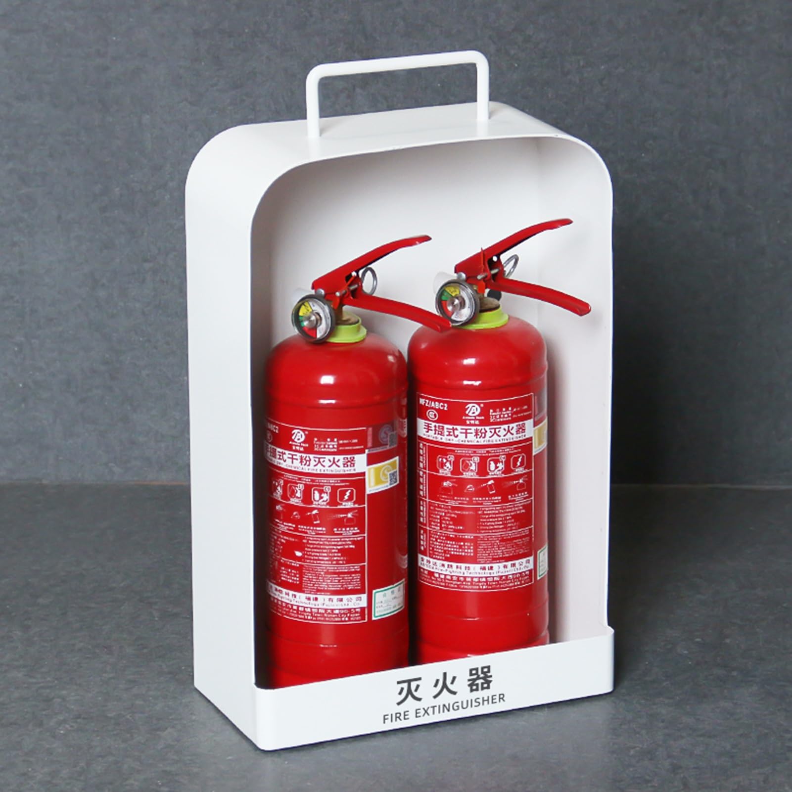 Vitrina de pared para extintor de incendios, funda decorativa con letrero para almacenamiento de seguridad