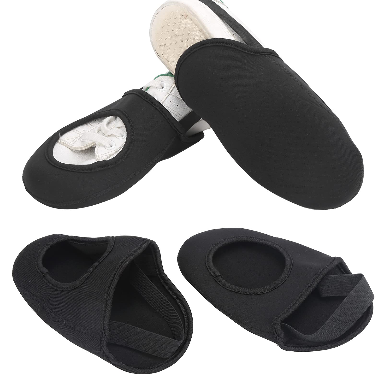 equlup Cycling Shoe Covers, Pair Thermal Shoe Toe Covers Windproof Neoprene Winter Overshoes Protectors Adjustable Half Shoecover for Mountain Road Bike