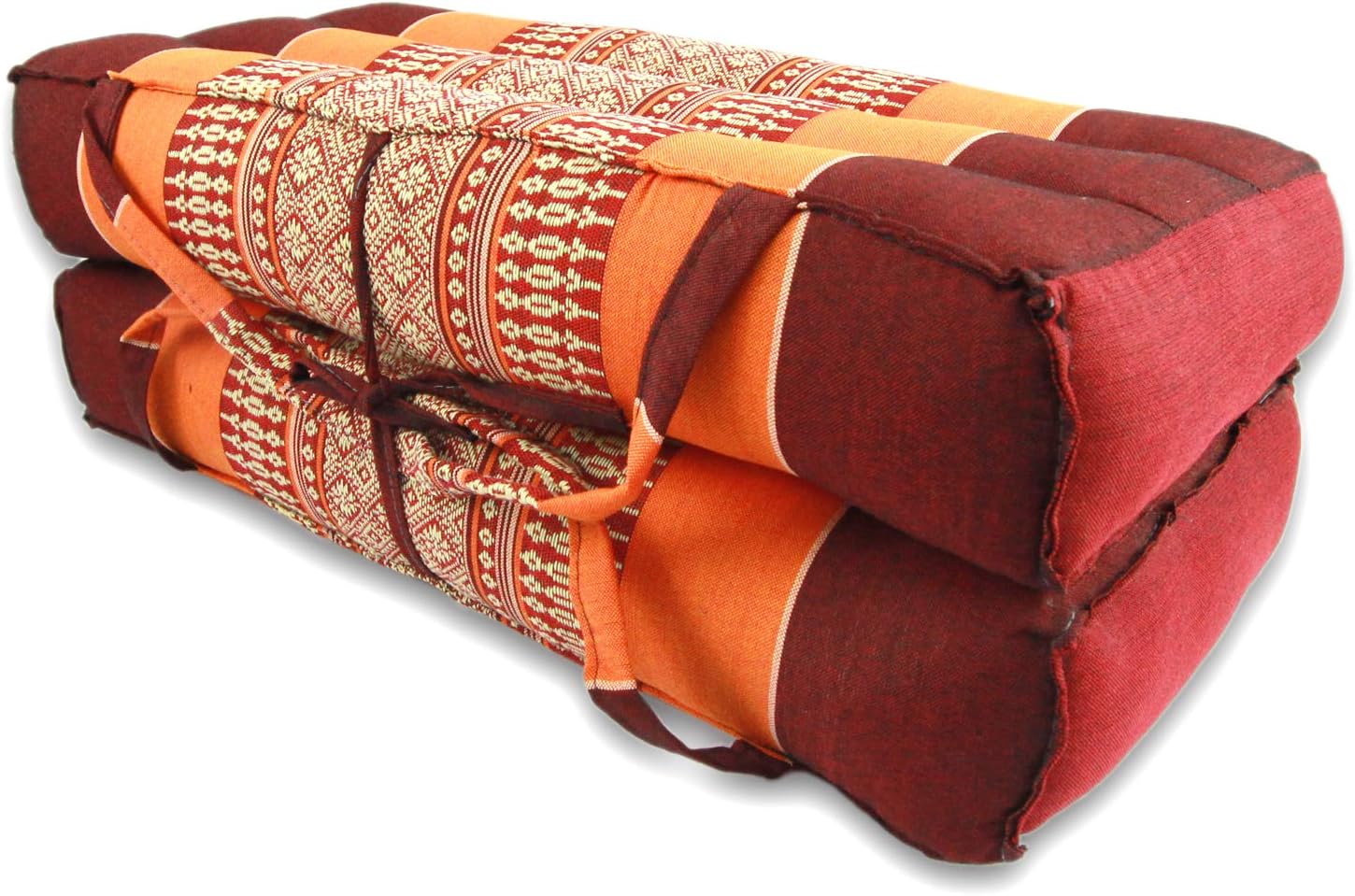 Kapok Folding Yoga and Floor Cushion, 15 Inch (Orange and Red)
