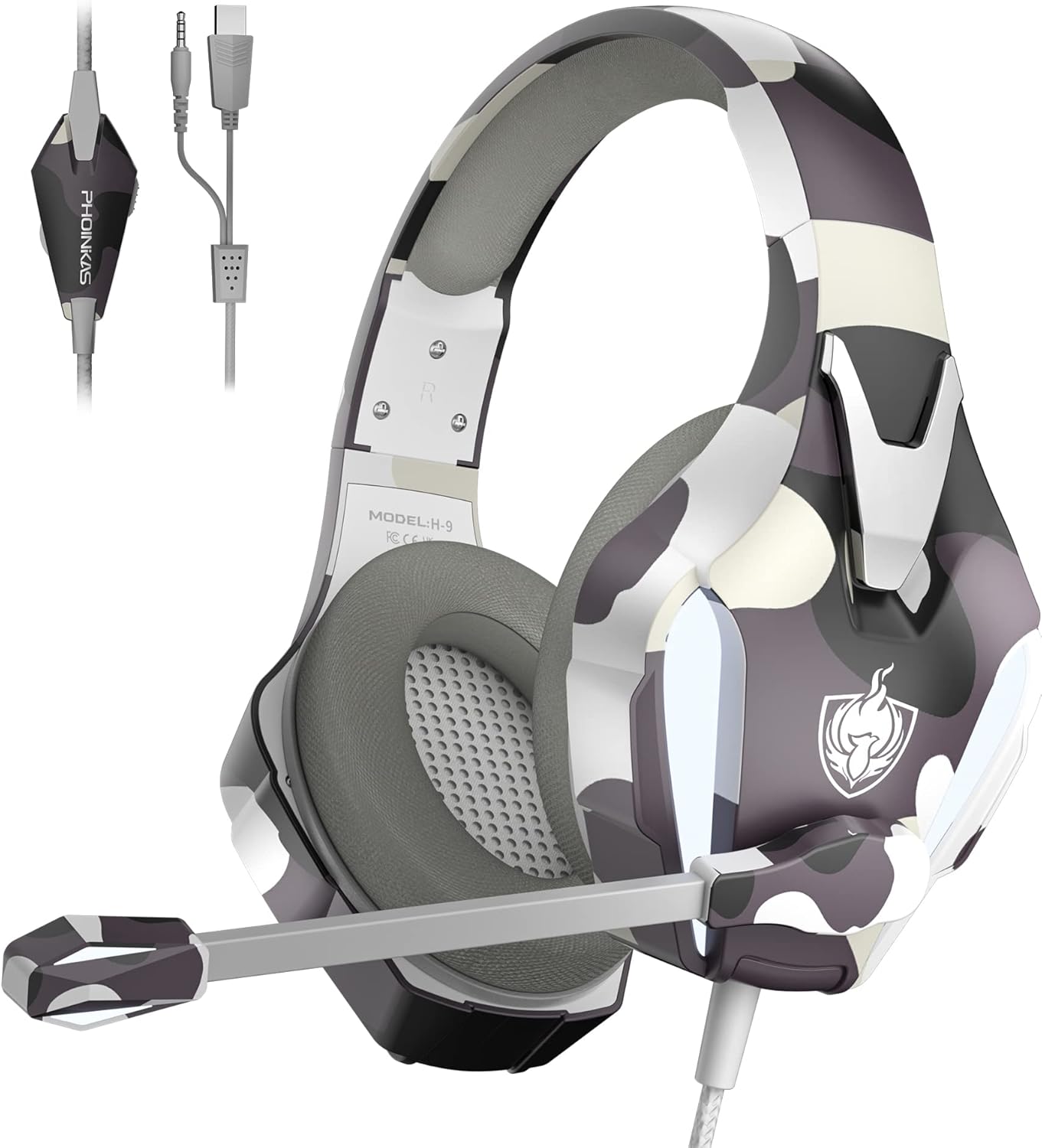 PHOINIKAS Wired Gaming Headset for PC PS5 PS4 Switch, Xbox