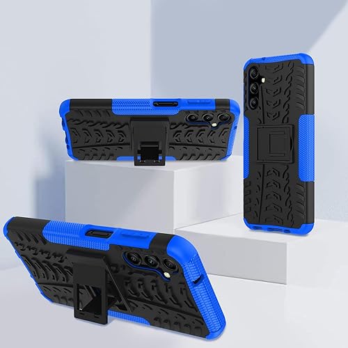 Miniatura 8 de Funda para Samsung Galaxy A14 5G con 2 protectores de pantalla, grado militar, a prueba de golpes, resistente y resistente, con función atril para