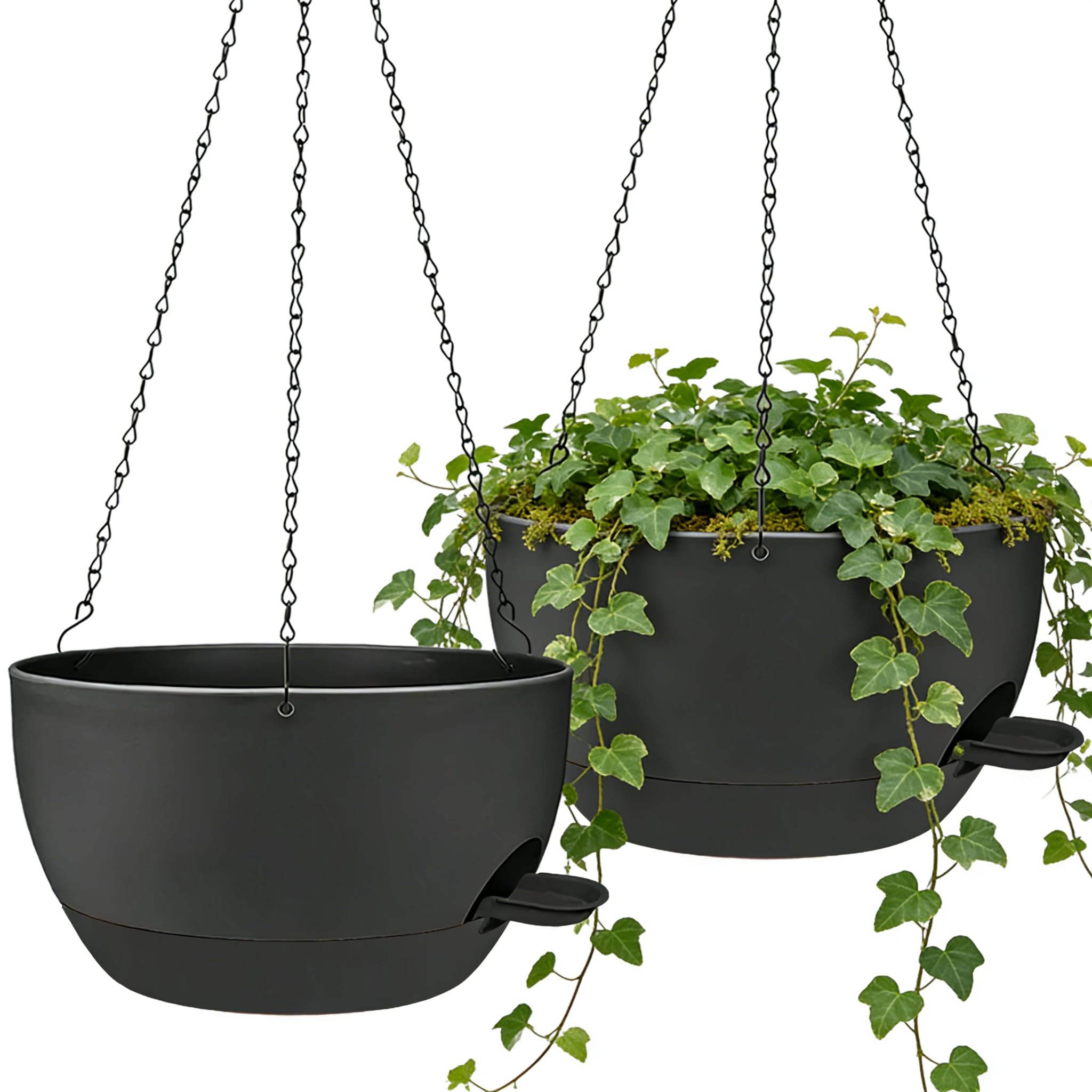 zople 2 Pack 12 Inch Self-Watering Hanging Planters