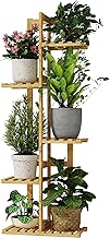 Bamworld Indoor Plant Stand - 5 Tiers and 6 Bamboo Potted Stands, Corner Plant Shelf