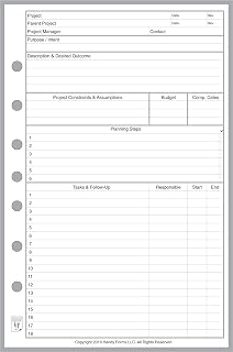 Classic Size Project Planner, Sized and Punched with 7 Holes for 7-Ring Notebooks Such as Franklin, etc. Sheet Size 5.5” x 8.5”