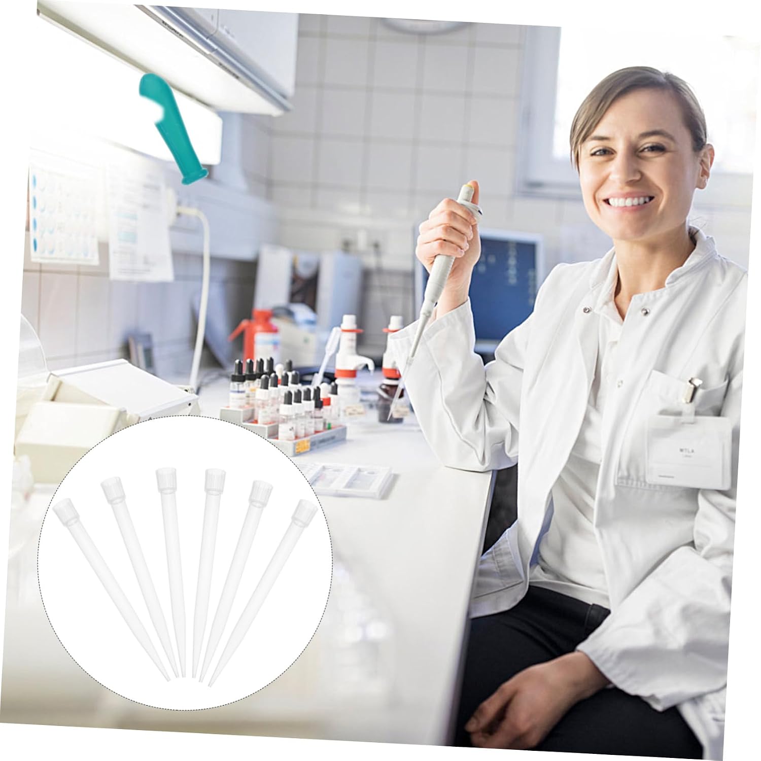 Zerodeko 300pcs Pipette Tips Transparent Pipettor Nozzle for Laboratory Analysis Minimized Liquid Retention Easy to Use for Transferring Quantities of Liquids