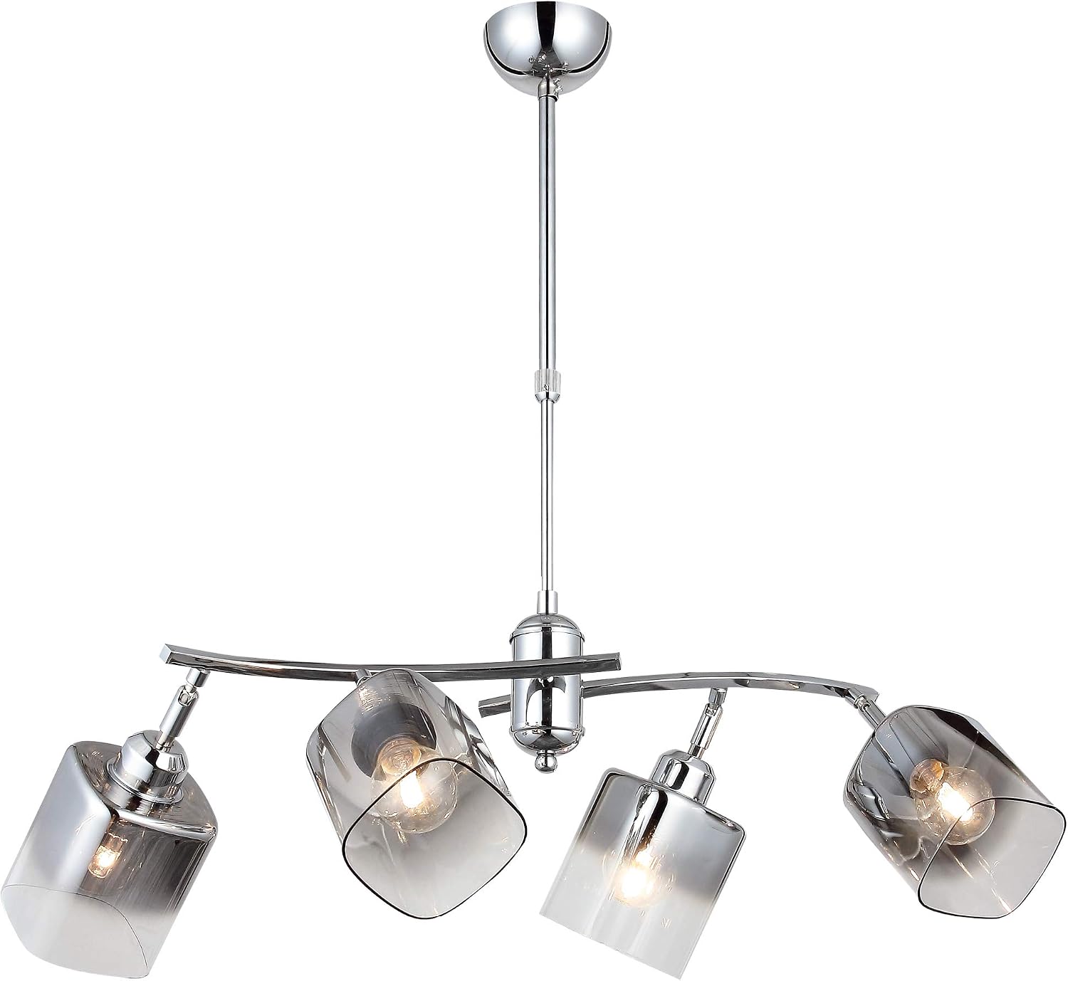 Lucea HOME MANIA, Lucea Derma, 4 X E27 Duy, Metal, Cam, 33 X 18 X 62 Cm, 1451-51-04, 4'lü, Krom Renkler