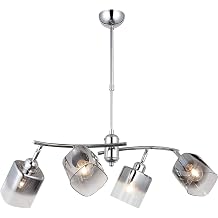 Lucea HOME MANIA, Lucea Derma, 4 X E27 Duy, Metal, Cam, 33 X 18 X 62 Cm, 1451-51-04, 4'l , Krom Renkler