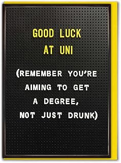 Brainbox Candy - Funny Good Luck At University Card 'Good Luck At Uni' - Perfect For Best Friends Mates Son Daughter Niece Nephew Boyfriend Girlfriend