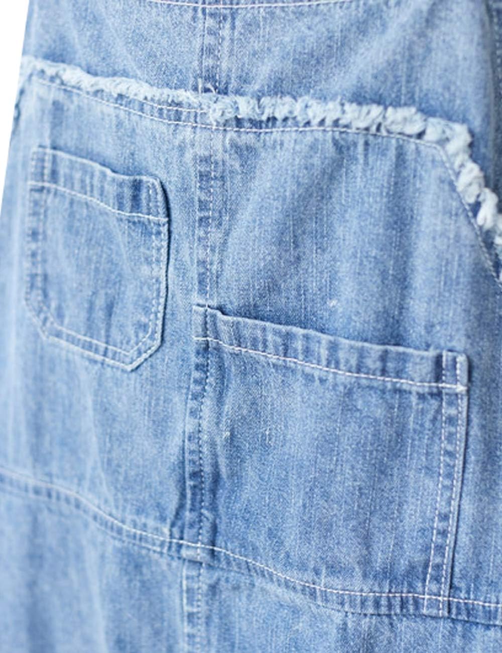 Women's Loose Baggy Denim Wide Leg Jumpsuit Rompers Overalls