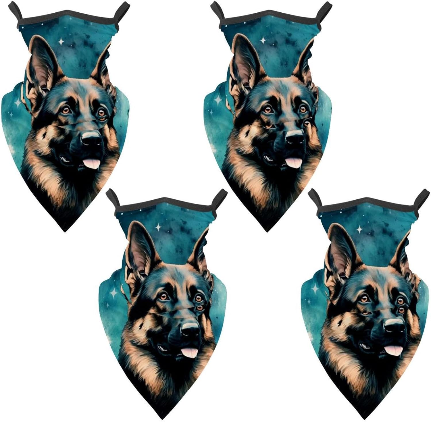4 Pieces Shepherd Dog UV Protector Scarf, Summer Cooling Neck Gaiter for Men/Women