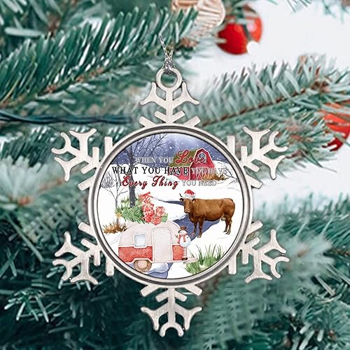 Miniatura 6 de Funny Christmas Ornaments, Animals Christmas Tree Decorations - Farmhouse Red Truck Metal Snowflake Ornament Keepsakes - Best Gifts for Christmas