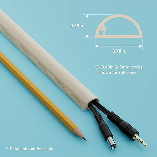 Miniatura 4 de D-Line Kit de ocultador de cable patentado de 13.12 pies, cubierta de cable patentada, canal para ocultar cables en la pared, canal para cables de