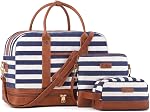 Weekender Bag for Women, Large Travel Overnight Bag with Shoe Compartment & Toiletry Bag, Canvas Carry-On Duffle Bags