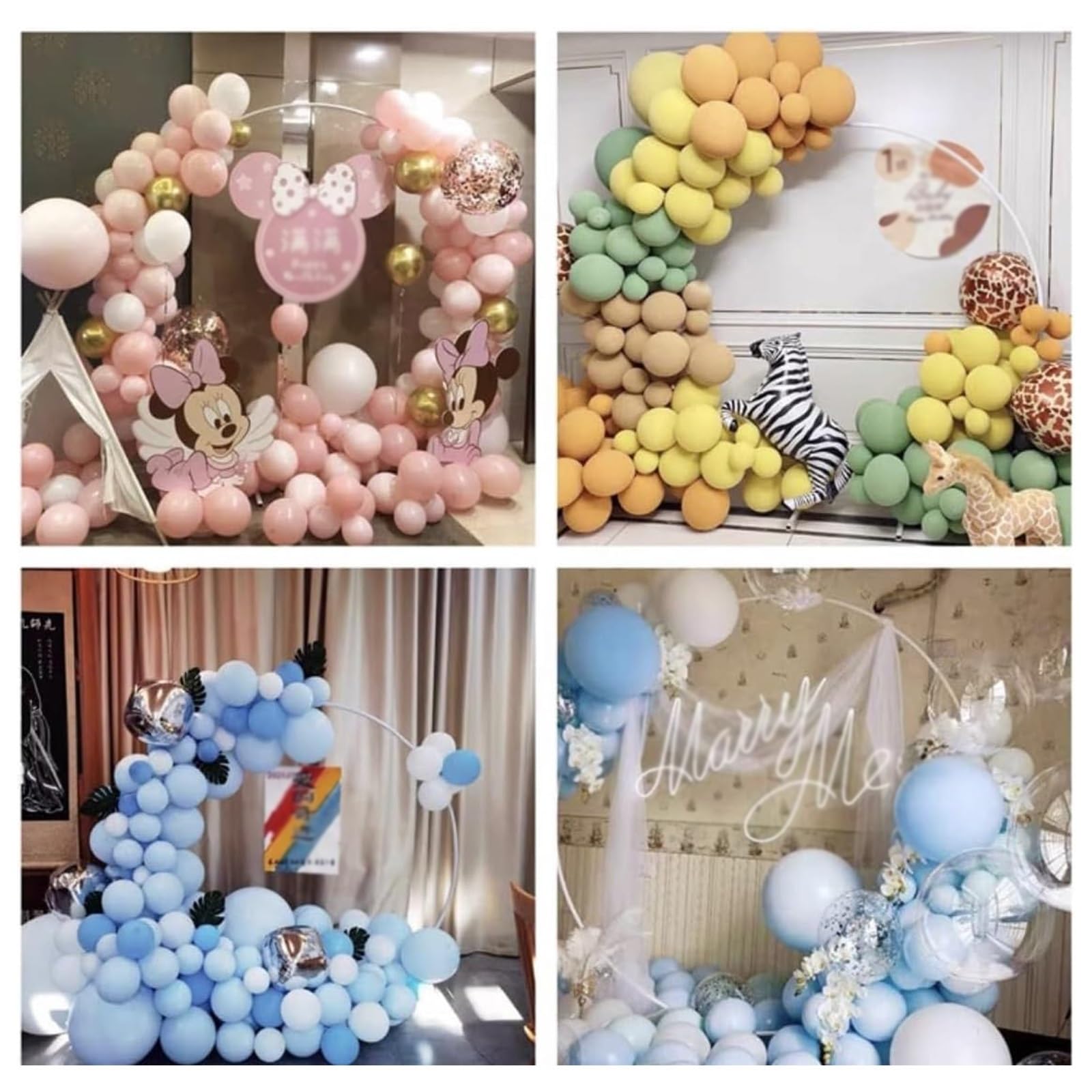 HJXGQJM Okrągły stojak na tło, metalowy okrąg, łuk ślubny, tło, stojak na balon, łuk, odpowiedni na przyjęcie urodzinowe, ślub, duży łuk weselny na ceremonię, złoty/biały (biały, 120 cm)
