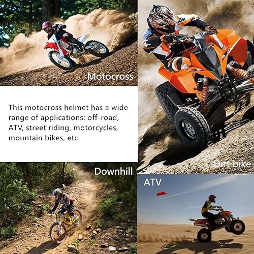 Miniatura 6 de Cascos de motocross para jóvenes, aprobados por el DOT, para niños, ATV, todoterreno, cuatro ruedas, cascos de motocicleta BMX (guantes de