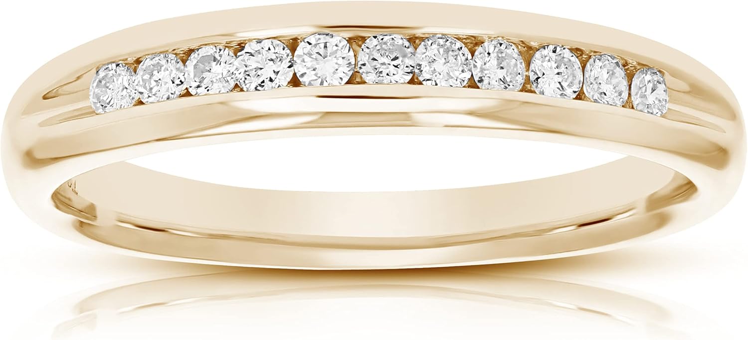 Vir Jewels 1/4 cttw Comfort Fit Diamond Wedding Band 14K White Gold Channel Set Bridal Ring : Vir Jewels: Clothing, Shoes & Jewelry