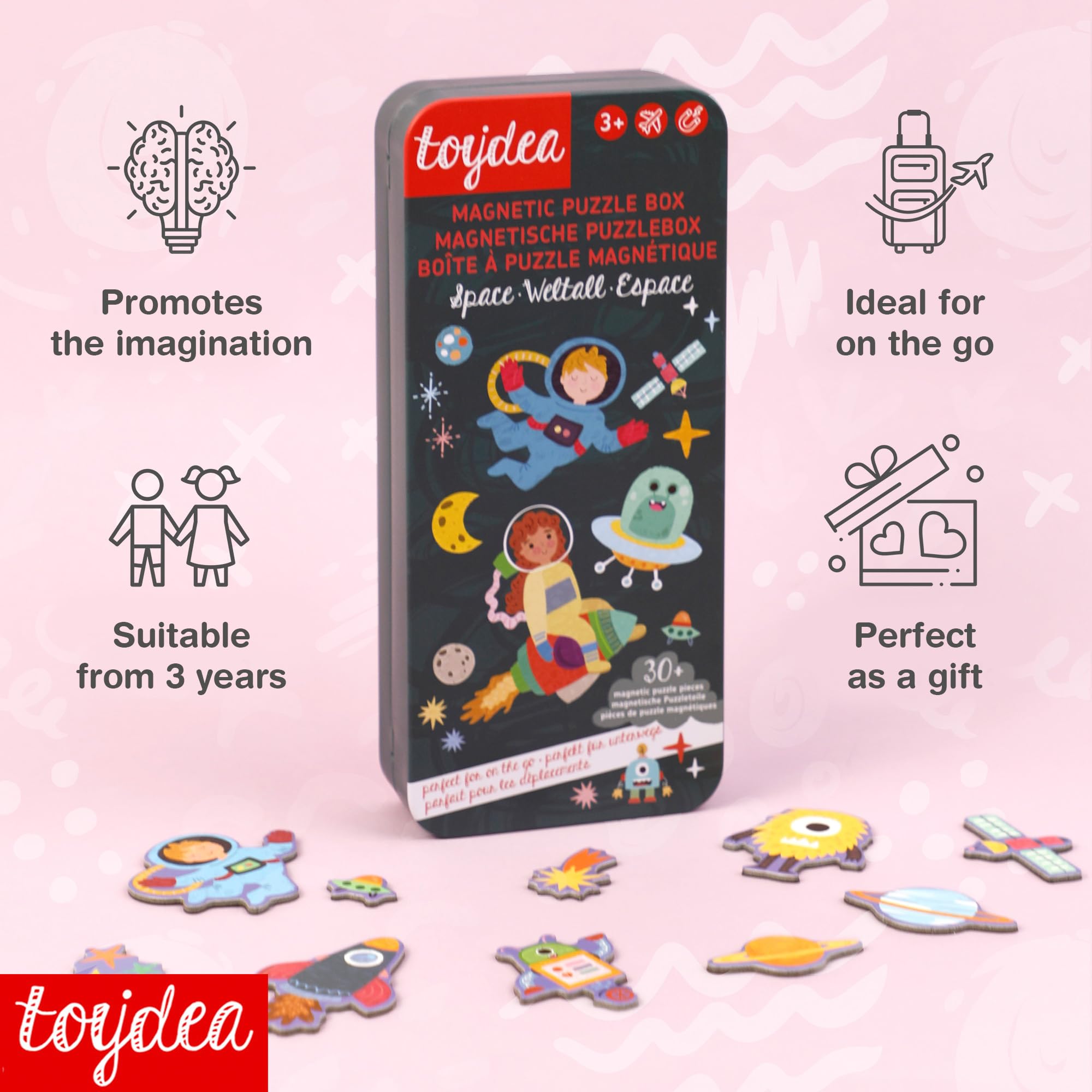 Toydea Magnetic Puzzle Box - Space Theme, 30 pezzi - Image 3