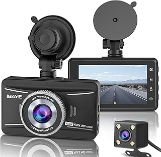 IBAYE Dash Cam Front and Rear, 1080P Full HD Dual Dashcam In Car Dual Dashboard Camera 170°Wide Angle HDR with 3.0" LCD Display Night Vision, Motion Detection, Parking Monitor, G-sensor