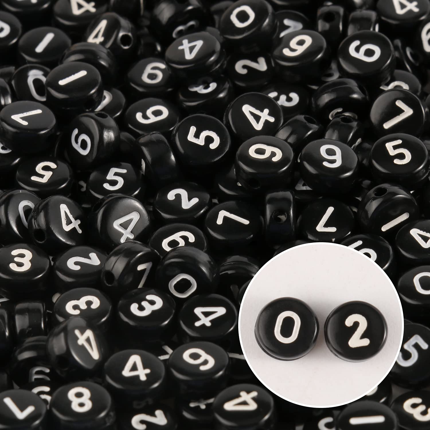 Yochus Lot De 1 000 Perles Rondes En Acrylique Avec Lettre De L