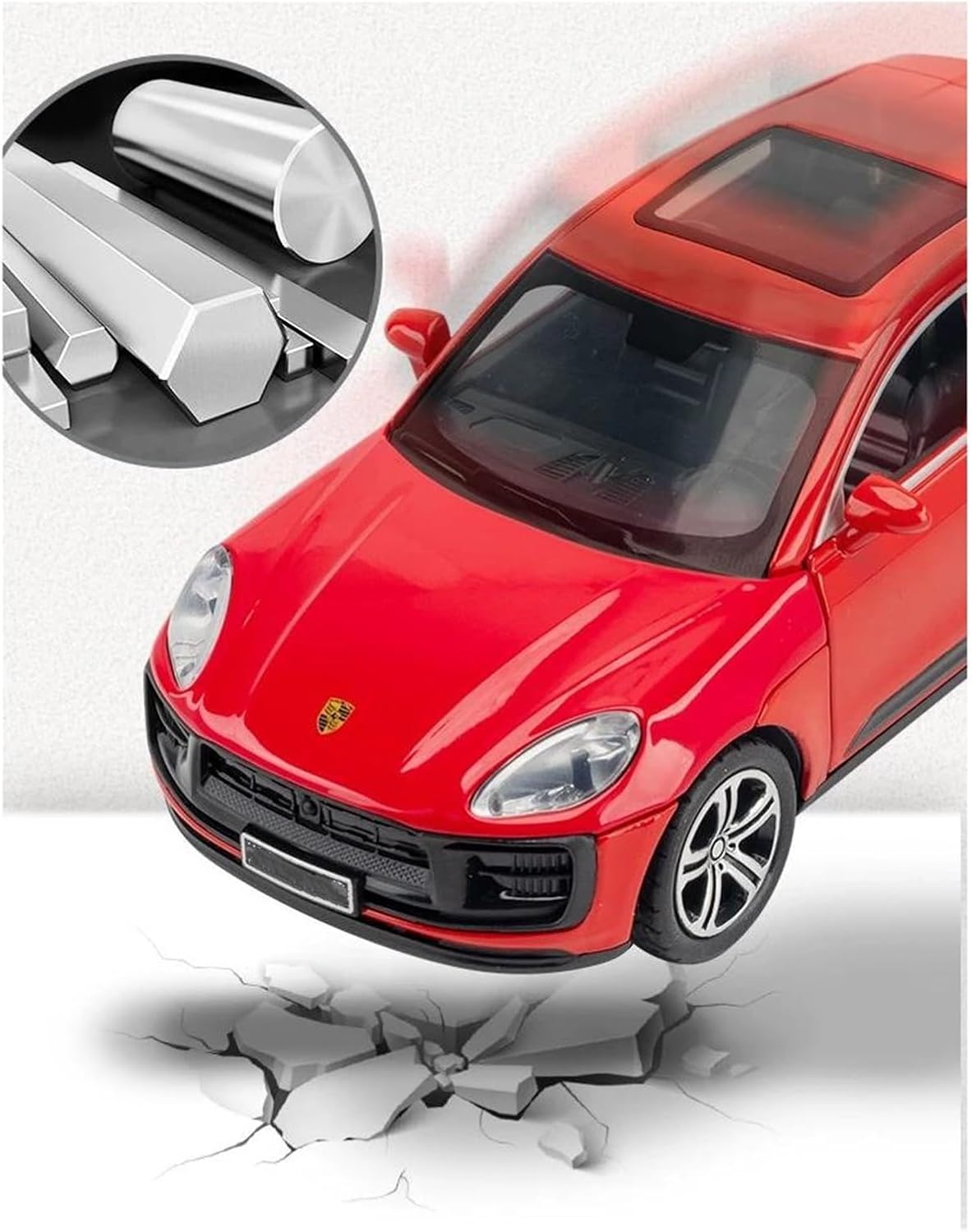 Scale car Model 1:32 for Macan SUV Alloy Car Model Die-cast Vehicle Model Collection Ornaments Put in Display Cabinet Suitable for Display(Red)