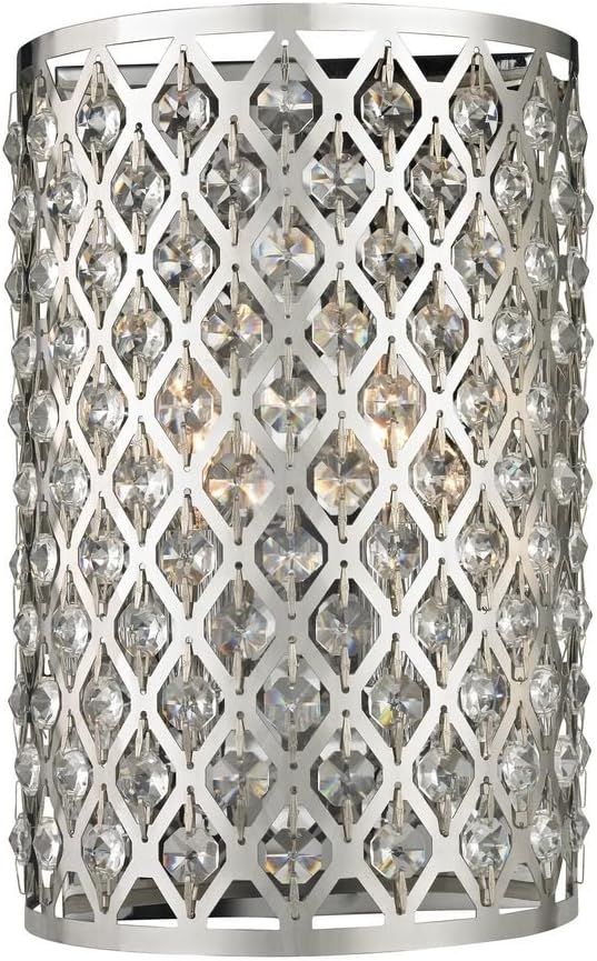 Modern Crystal Wall Sconce with Two Lights