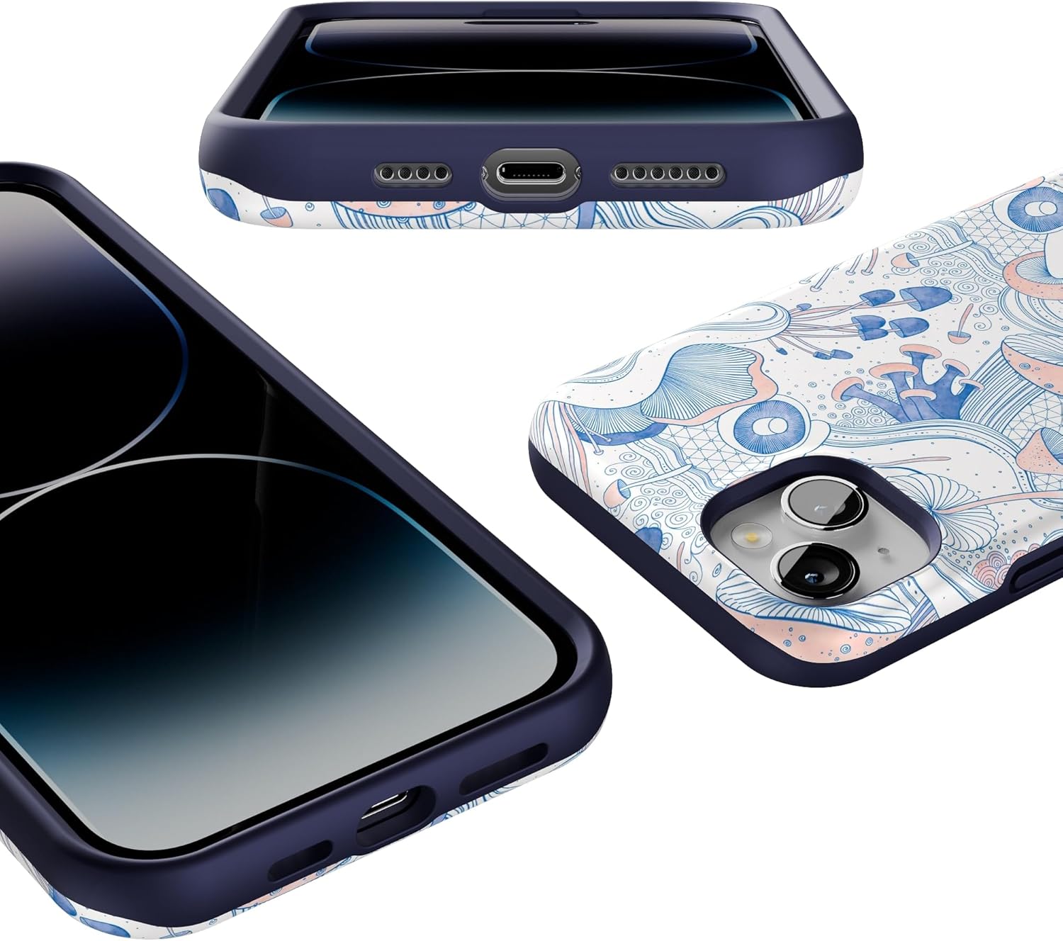 Casely iPhone 14 Plus Case | The Fun Guy | Enchanted Forest Mushroom Floral | Compatible with MagSafe | Bold Protective Design