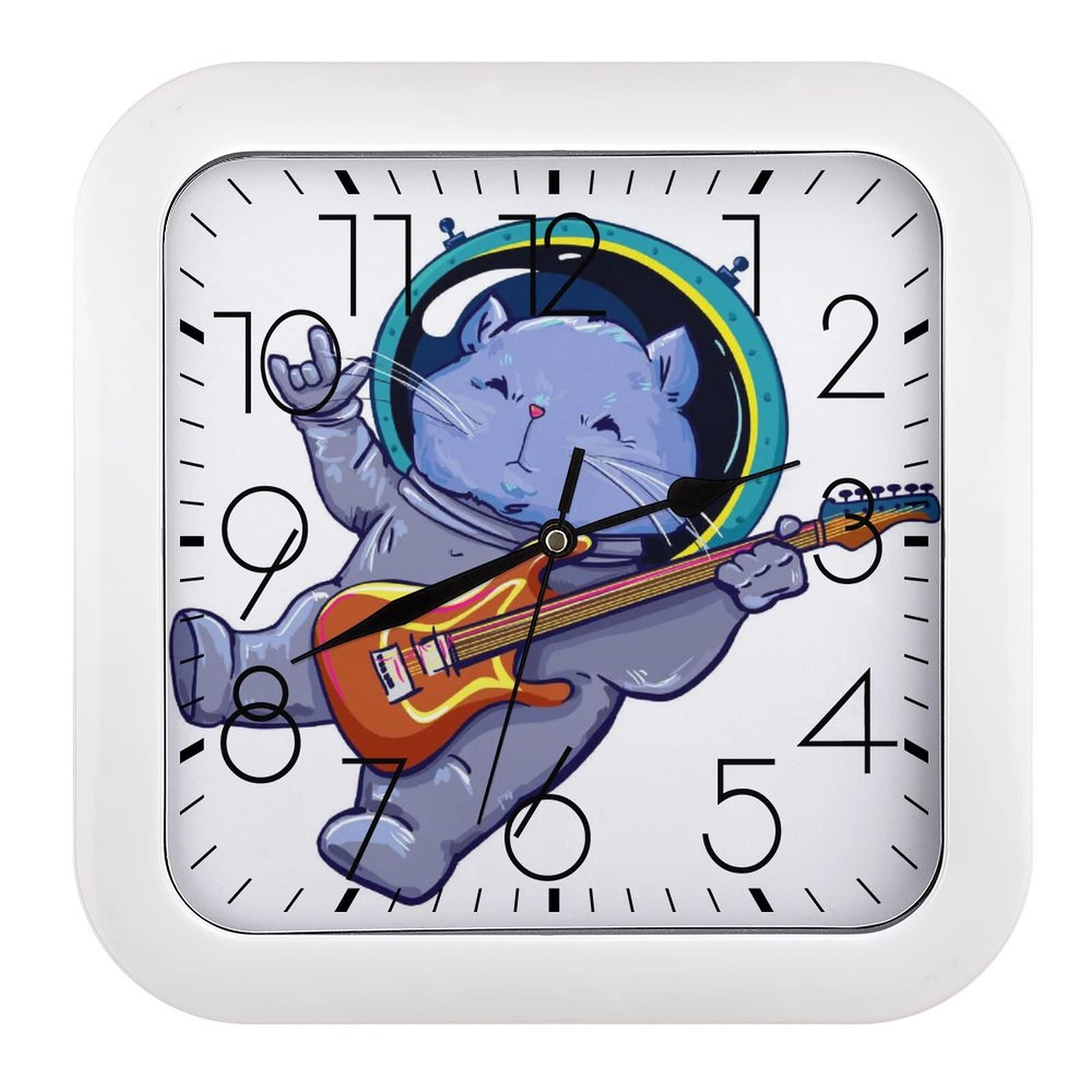 Pendule murale chat de l'espace pour maison bureau et école