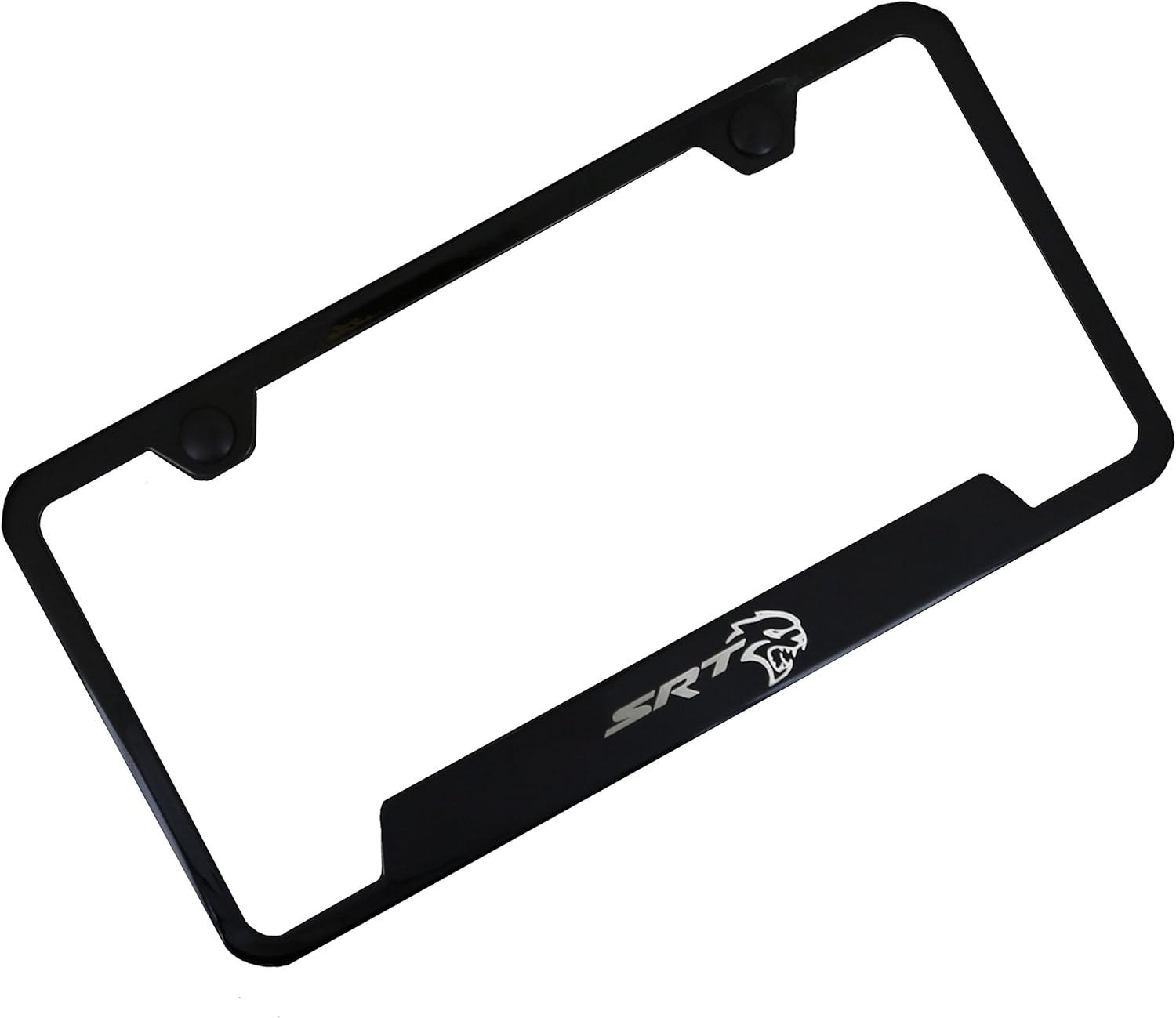 Au-TOMOTIVE GOLD SRT Hellcat Laser Etched Cut-Out Frame – Black
