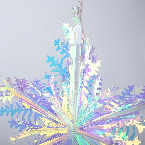 Miniatura 3 de Decoraciones de fiesta iridiscentes, decoración holográfica para colgar, bolas de panal de abeja de copos de nieve 3D de BRAVESHINE para cumpleaños