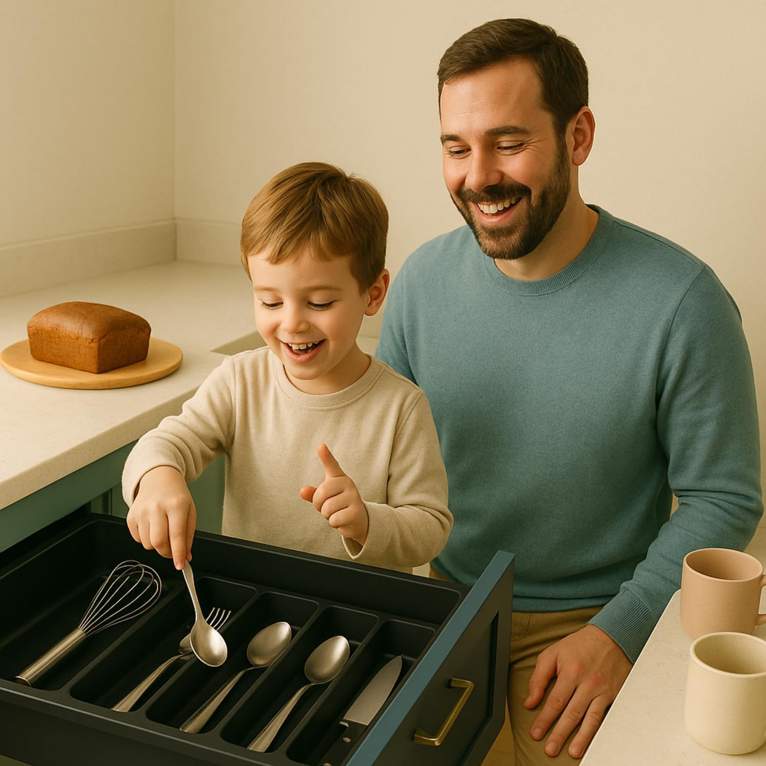 منظم ملاعق من باش وركس، بتصميم عصري، باللون الأسود...