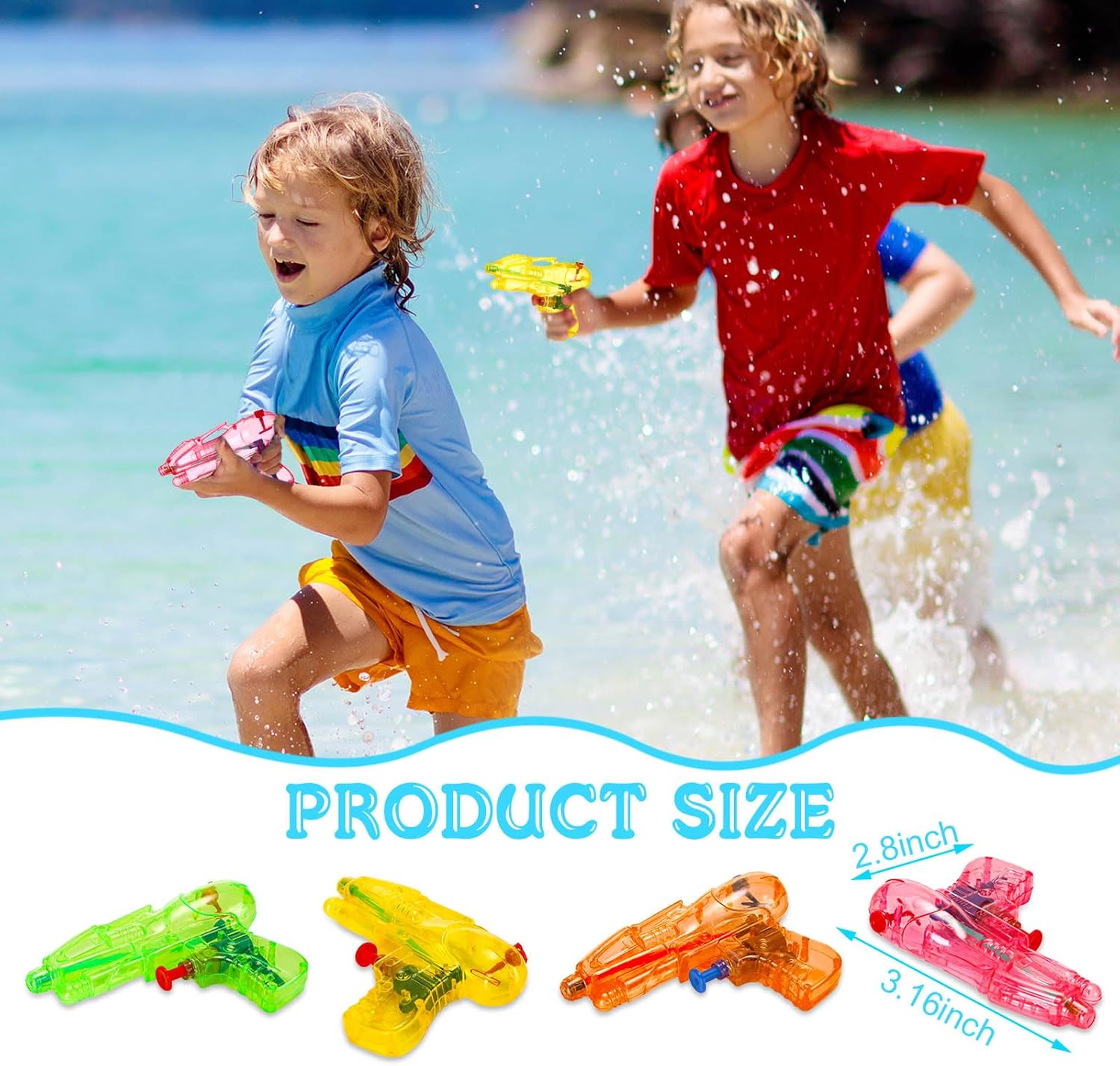 Leyndo 50 Pack Water Gun for Kids Mini Water Gun Bulk Colorful Blaster Squirt Pistol Bulk for Boys Girls Outdoor Beach Game Summer Swimming Pool Party Favor(Fresh, Cute)