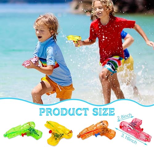 Miniatura 4 de Paquete de 50 mini pistolas de agua para niños y niñas, coloridas pistolas de chorro pequeñas de 4.5 pulgadas para playa, parque acuático, recuerdos