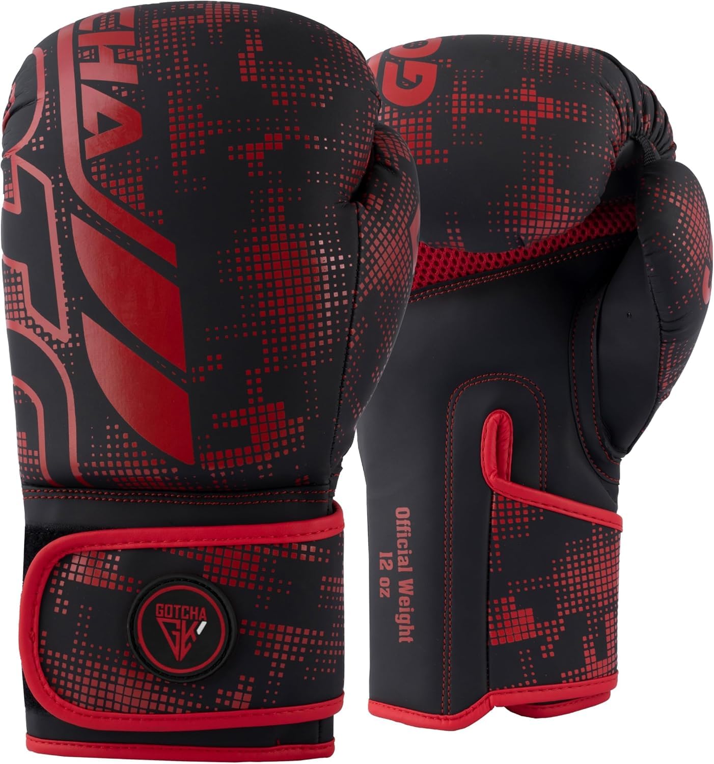 Boxing Gloves - Pro Training Sparring Gloves - Synthetic Leather Boxing Gloves Pair, Muay Thai, Kickboxing, Men Women Kids Workout Punchbag Boxing Glove, Multi-Layer Padding Gloves (Red, 16 oz)