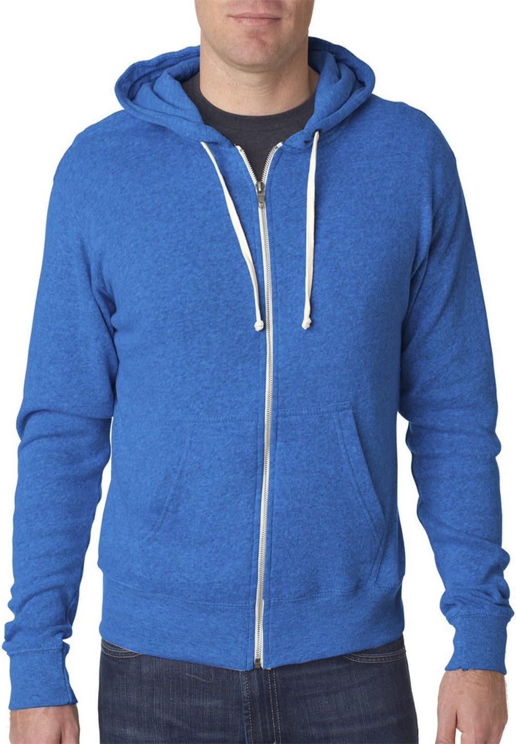 J. America Adult Full-Zip Hooded Fleece Sweatshirt