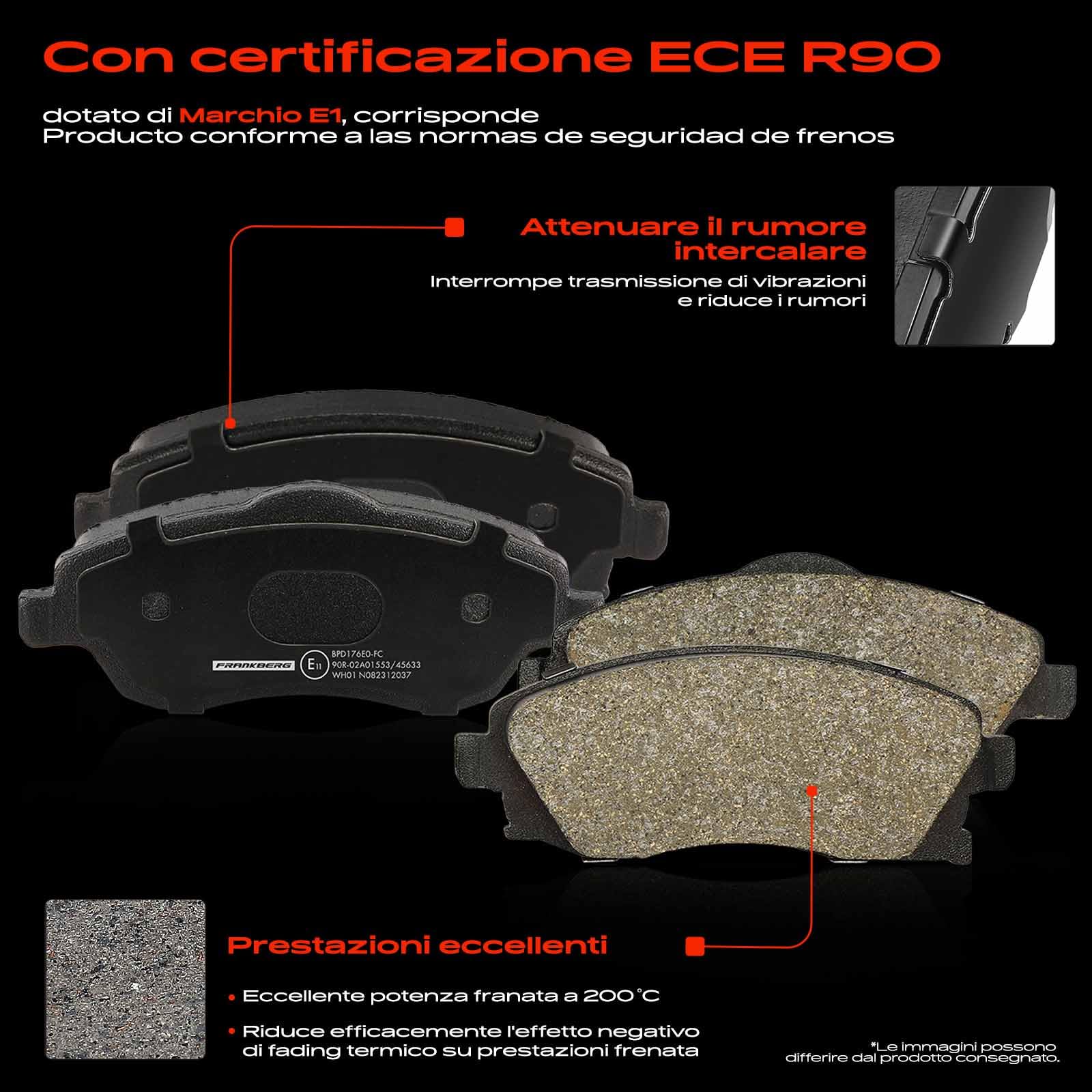 Frankberg Set freni incl. 2x Dischi Freno + 4x Pastiglie dei Freni Posteriore Compatibile con XC60 156 Replace# 31277357,31471033
