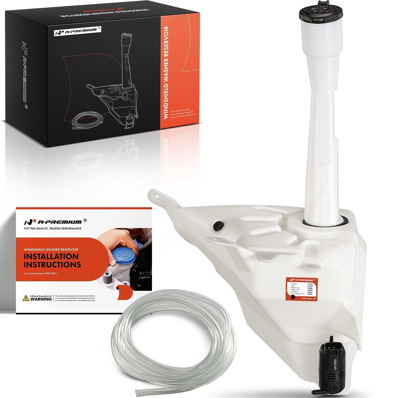 A-Premium Windshield Washer Reservoir Tank Assembly for Toyota Tacoma 1998-2004