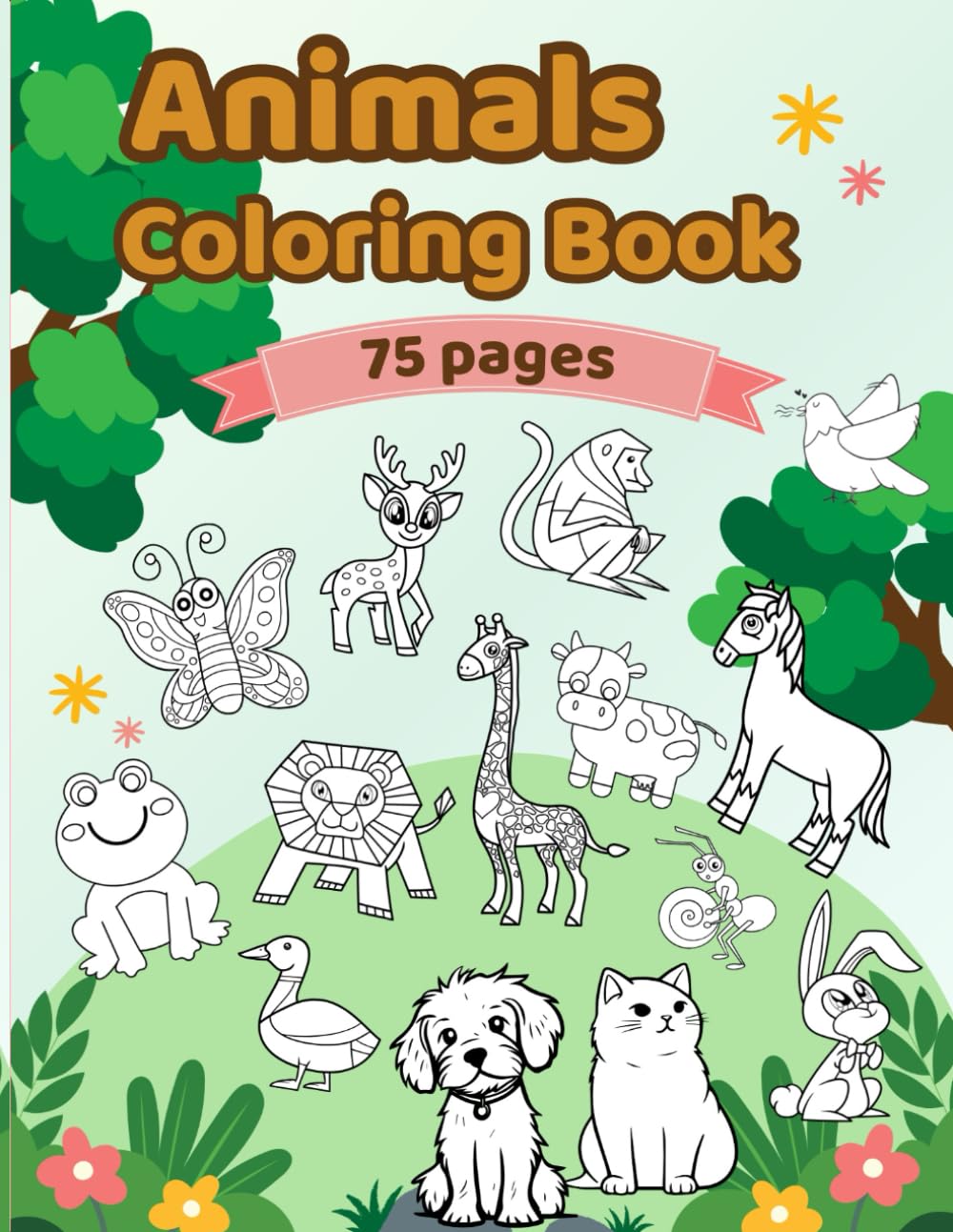 COLORING BOOK FOR KIDS: Animals Coloring Book , 8.5"x11", 25 Pages x 3 Sets = 75 pages