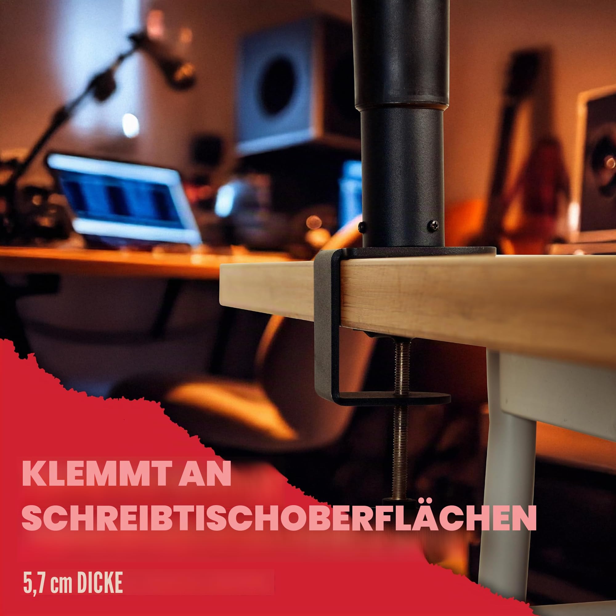 Gator Frameworks Desktop-Klemmständer für Studio-Monitore und Lautsprecher - 2er-Set (GFWSPKSTMNDSKCMP)