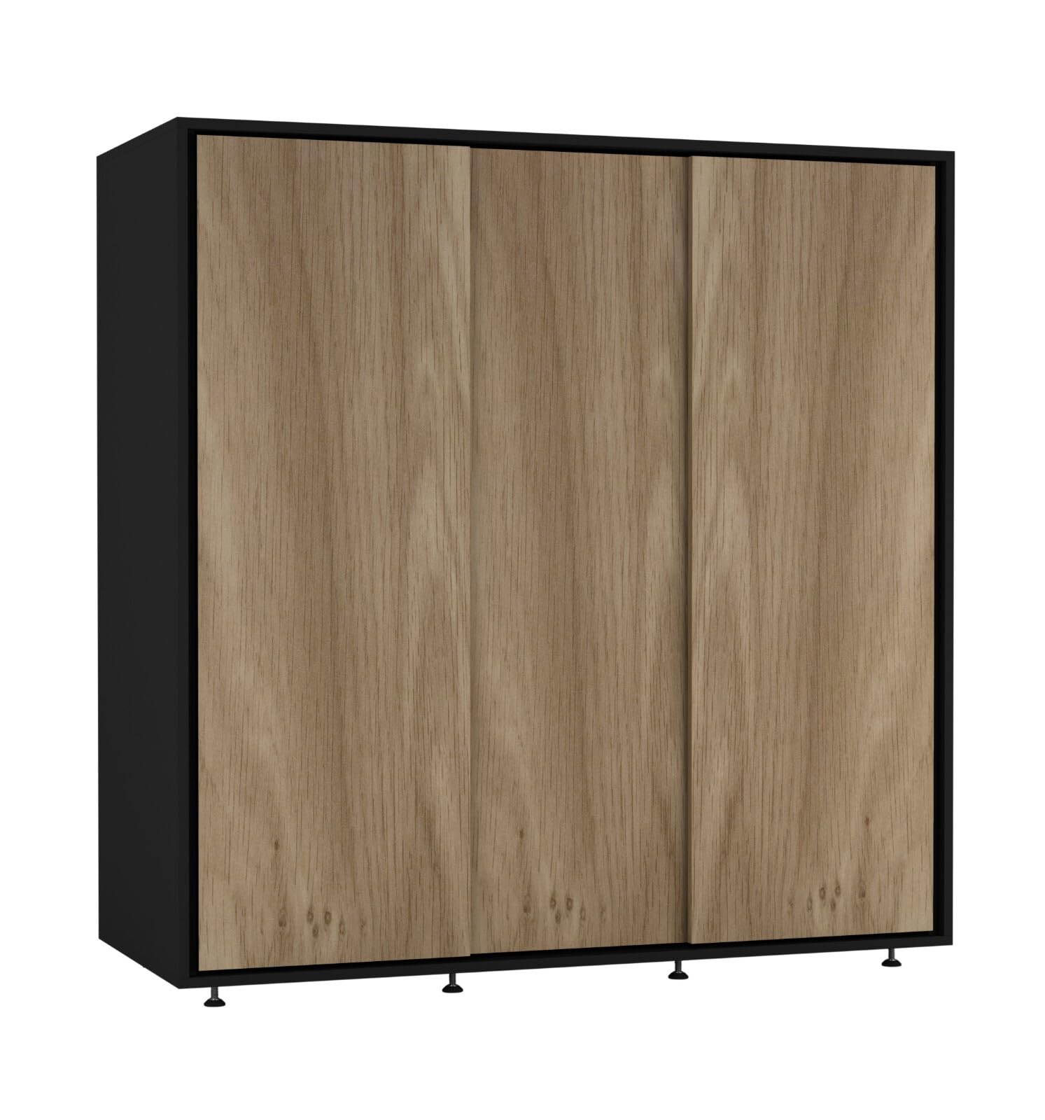 URBNLIVING 120cm Kids Sliding Wardrobe with 3 Smooth-Glide Doors, Integrated Hanging Rail, Space-Saving Compact Closet, Child-Safe Design for Nurseries & Children’s Bedrooms