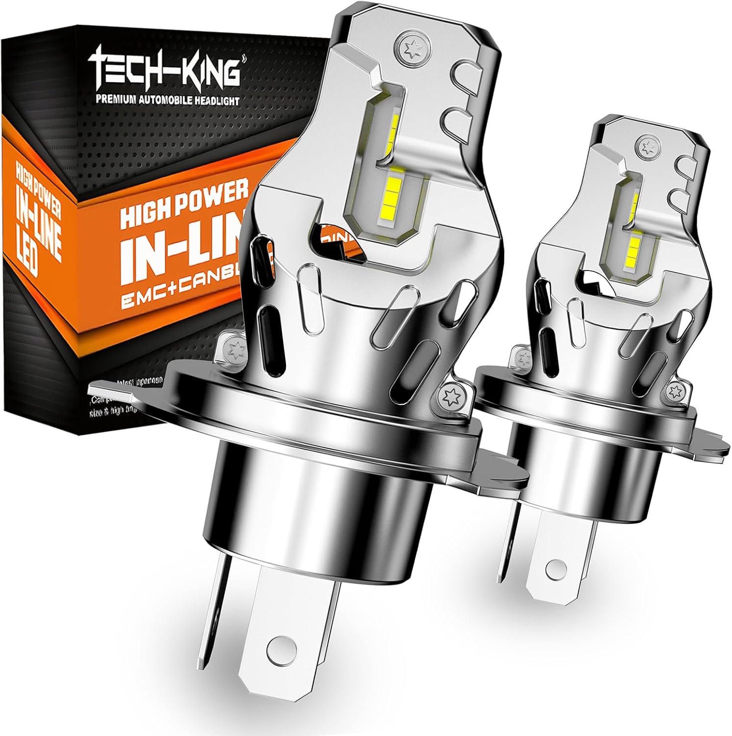 Upgraded H4/9003/HB2 Light Bulbs, 50,000LM 900% Ultra-Brighter, 6500K Cool White, 1:1 Halogen Size Fog Light Conversion Kits, Plug-N-Play, IP68 Waterproof, Pack of 2