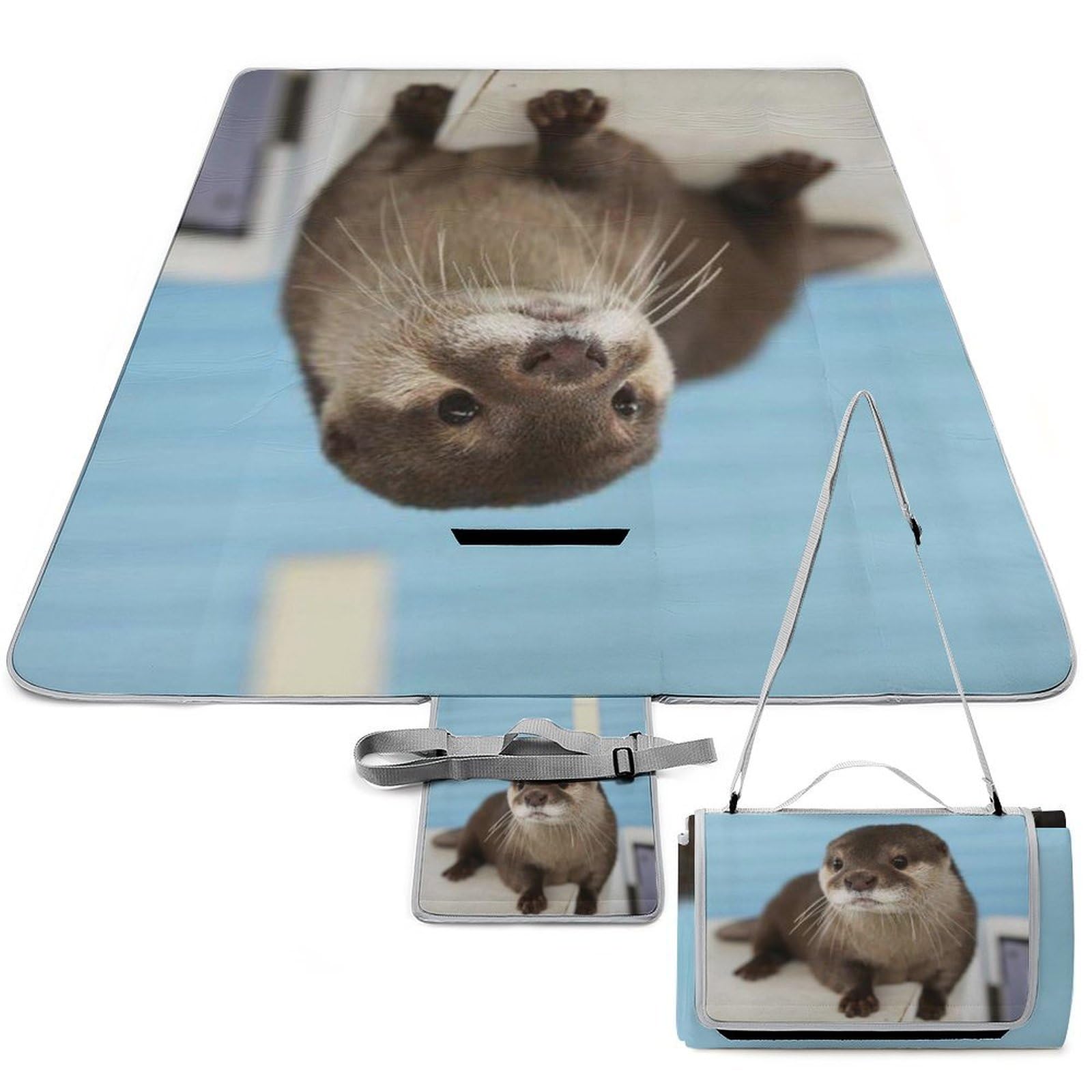 Couverture de pique-nique loutre 148x148 cm imperméable et pliable pour camping