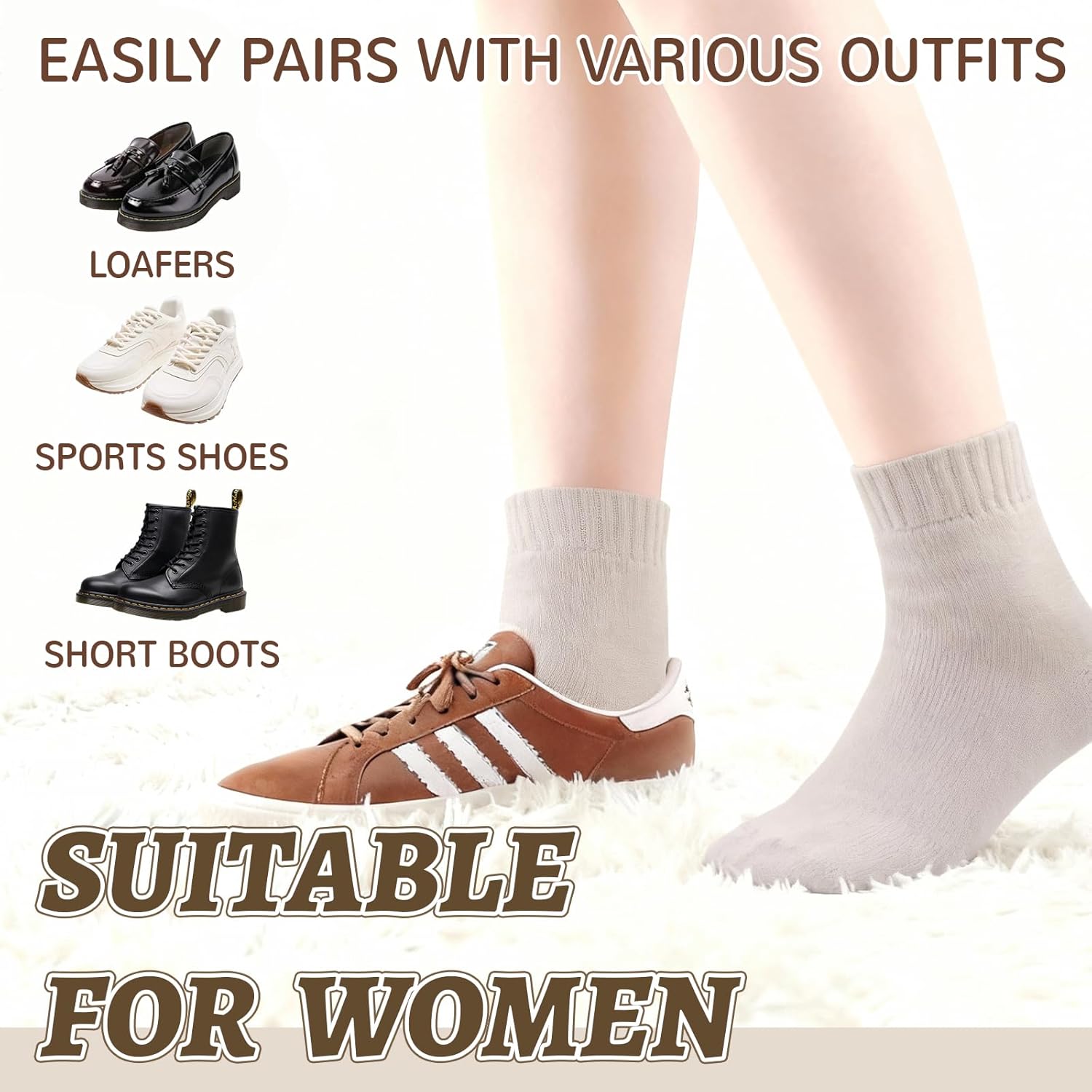 Winter Thermal Socks for Women Fleece Lined Thick Heated Crew Boot Socks for Cold Weather Skiing Hiking - Image 5