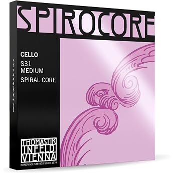 Thomastik Strings For Cello Spirocore Spiral Core Set 4/4 Medium Chrome