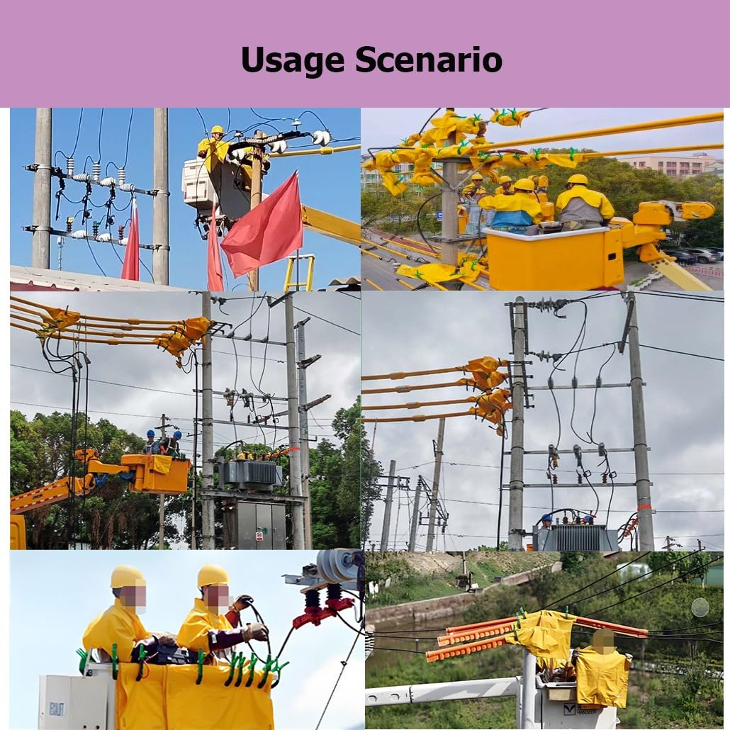 Alfombrilla de Trabajo de Seguridad eléctrica de Alto Voltaje, Manta Protectora de Resina antidescarga eléctrica de 0,4/10 kV, Adecuada para Herramientas de Electricista.
