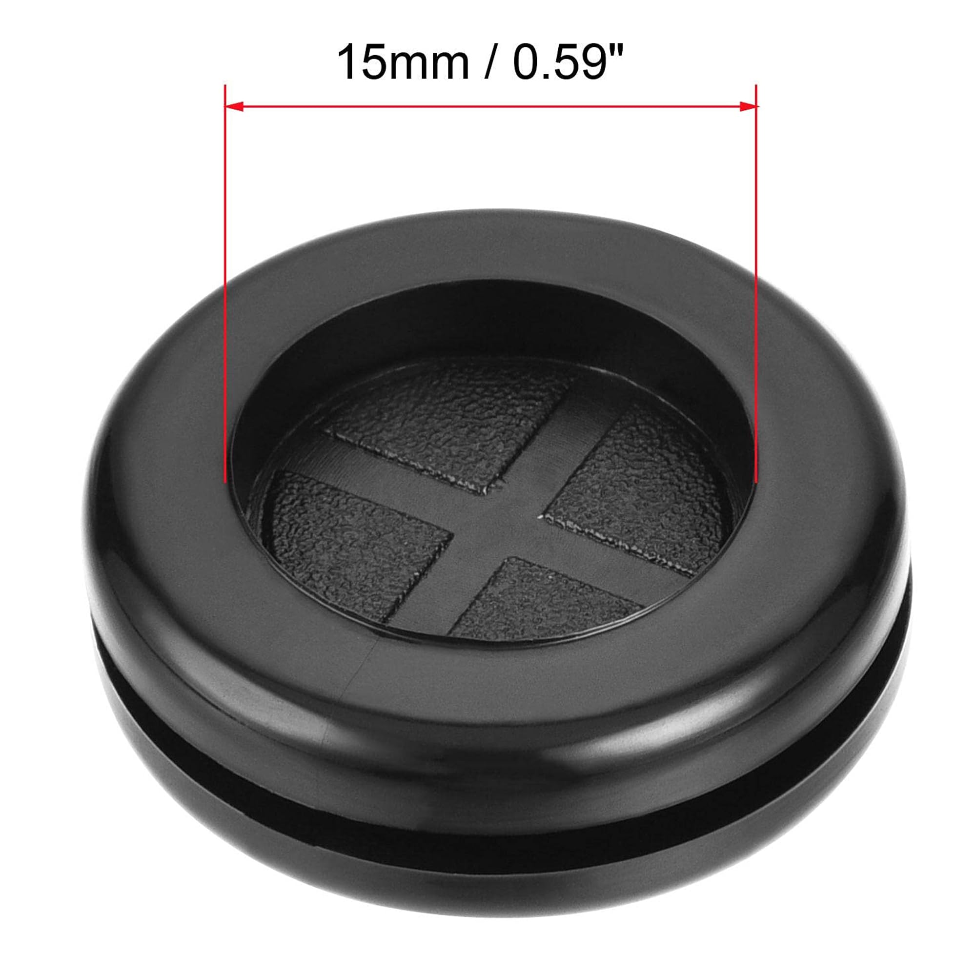 TOP-VIGOR 20Pcs 20mm Round Rubber Grommets Double-Sided Black Synthetic Rubber Hole Plugs Electrical Wire Gaskets for Cable and Plug Protection - Image 3