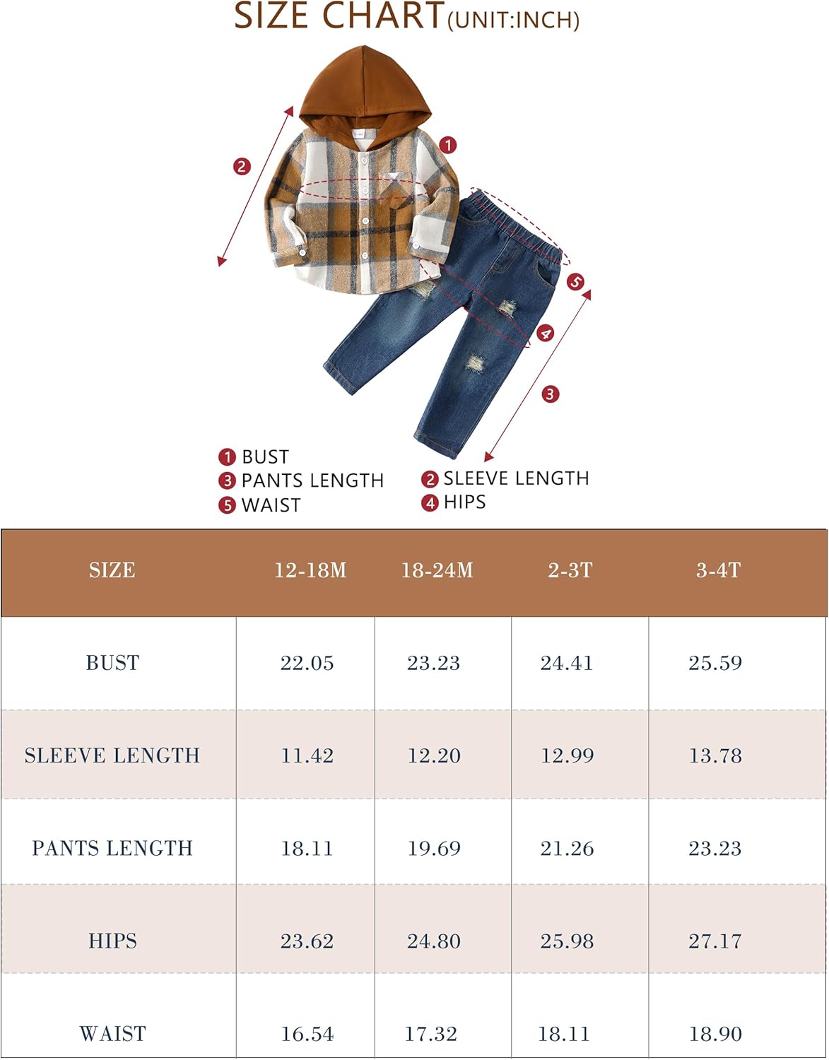 Miniatura 5 de Renotemy Toddler Baby Boy Clothes Denim Outfits Infant Hooded Sweatshirt Jeans Clothing For Little Boys