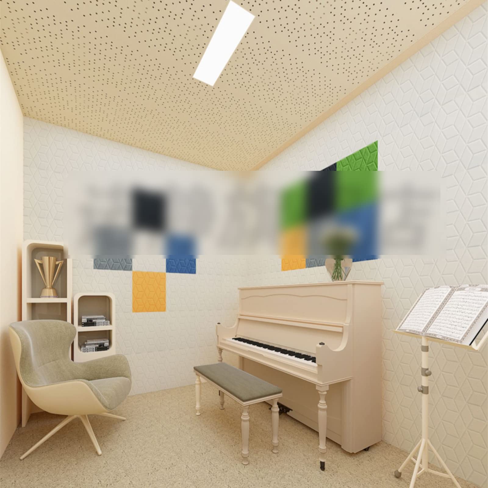 Pannelli in Schiuma Acustica Autoadesiva da 10 Pezzi, Pannelli in Feltro da Parete per Foto da Soggiorno, Pannelli Decorativi in Sughero per la Visualizzazione Di Foto, Messaggi e Promemoria/#11/3