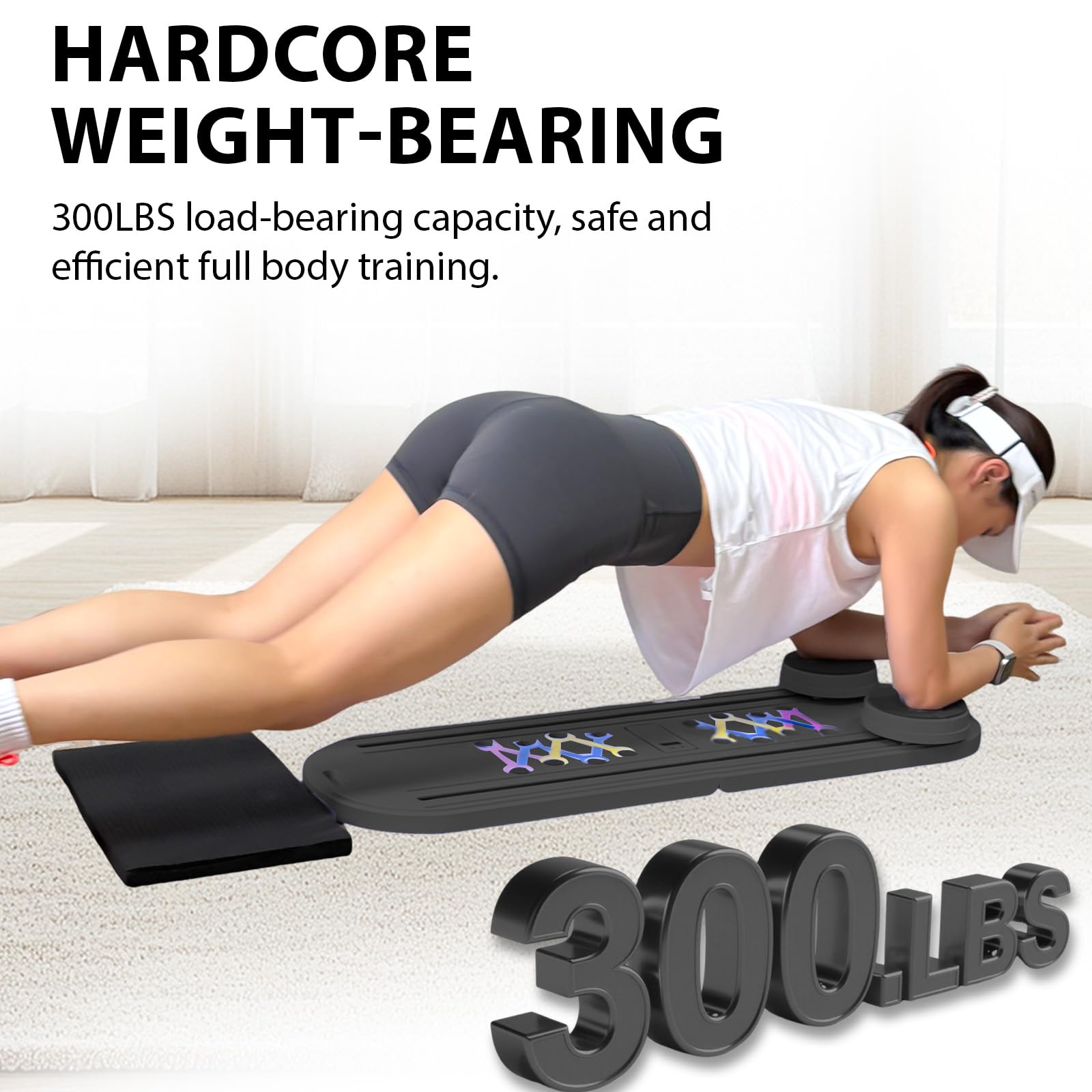 Pilates Board Upgraded Pilates Reformer Machine, Pilates Board Pilates Reformer Set Ab Roller Trainingsgerät Full Body Workout Equipment for Homegym (E)
