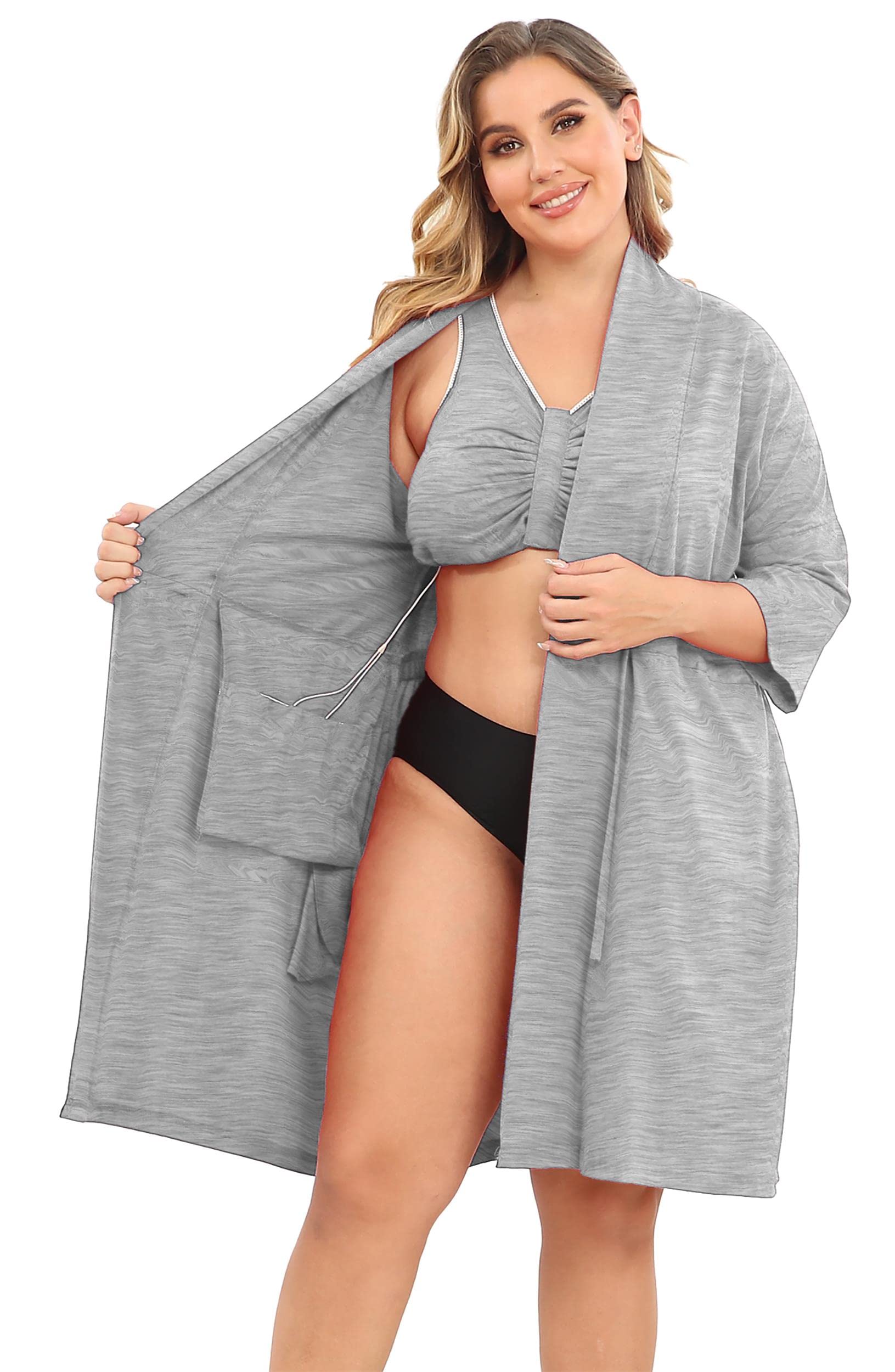 Buy Post Surgery Mastectomy Bra Cancer Recovery Robe with Internal Pockets for PostSurgical